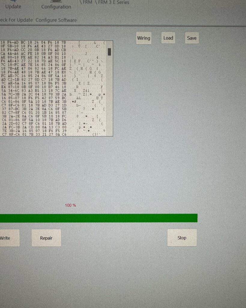 Flash Data shown as Hexadecimal.